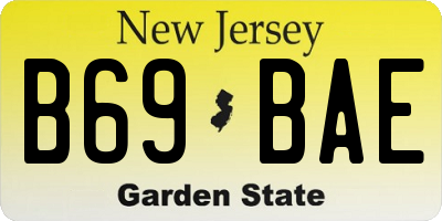 NJ license plate B69BAE