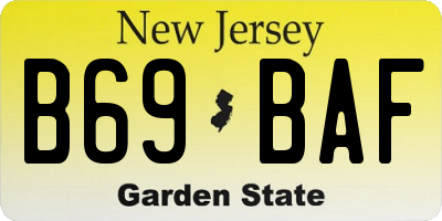 NJ license plate B69BAF