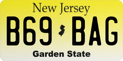 NJ license plate B69BAG