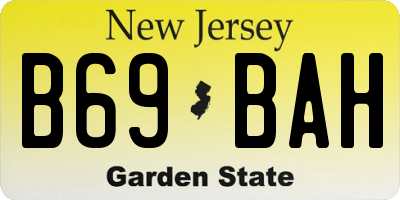 NJ license plate B69BAH