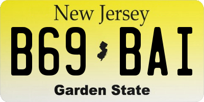 NJ license plate B69BAI