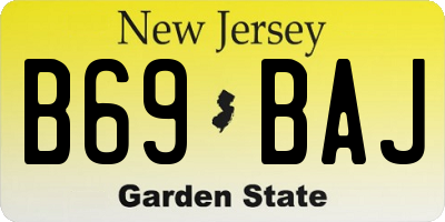 NJ license plate B69BAJ