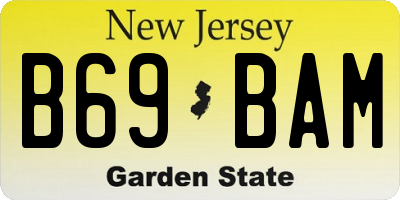 NJ license plate B69BAM