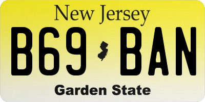 NJ license plate B69BAN