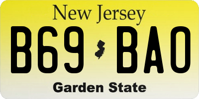 NJ license plate B69BAO