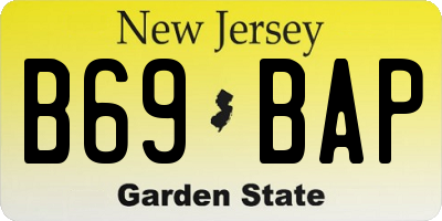NJ license plate B69BAP