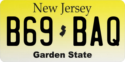 NJ license plate B69BAQ