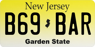NJ license plate B69BAR