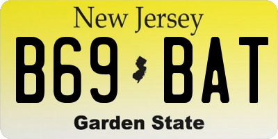 NJ license plate B69BAT
