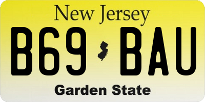 NJ license plate B69BAU