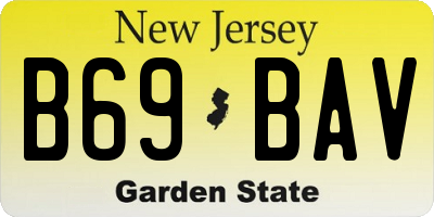 NJ license plate B69BAV