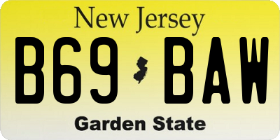 NJ license plate B69BAW
