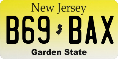 NJ license plate B69BAX