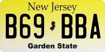 NJ license plate B69BBA