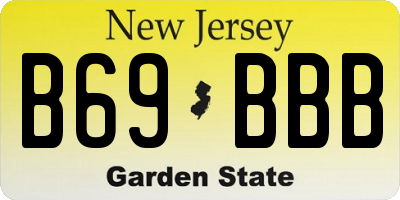 NJ license plate B69BBB