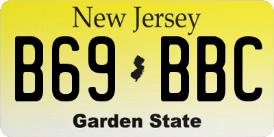 NJ license plate B69BBC