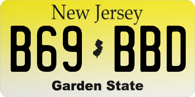 NJ license plate B69BBD