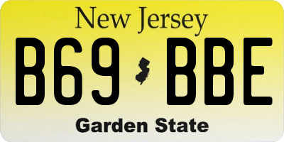 NJ license plate B69BBE