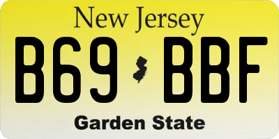 NJ license plate B69BBF