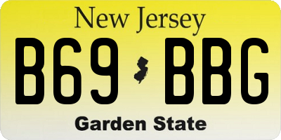 NJ license plate B69BBG
