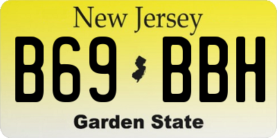 NJ license plate B69BBH