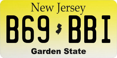 NJ license plate B69BBI