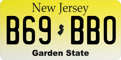NJ license plate B69BBO