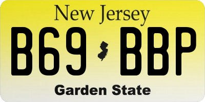 NJ license plate B69BBP
