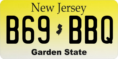 NJ license plate B69BBQ
