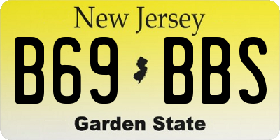 NJ license plate B69BBS