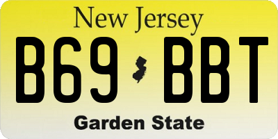 NJ license plate B69BBT