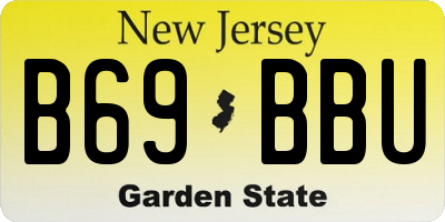 NJ license plate B69BBU