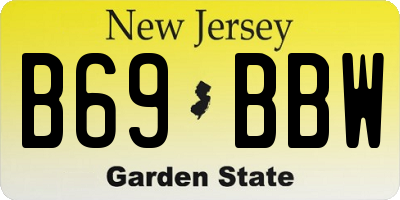 NJ license plate B69BBW