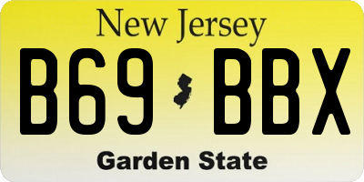 NJ license plate B69BBX