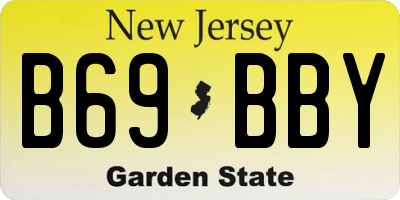 NJ license plate B69BBY