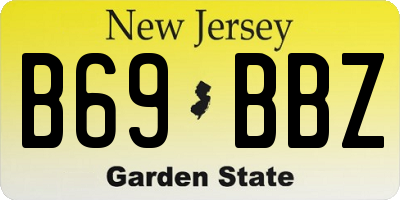 NJ license plate B69BBZ
