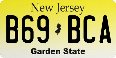NJ license plate B69BCA