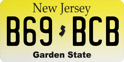 NJ license plate B69BCB