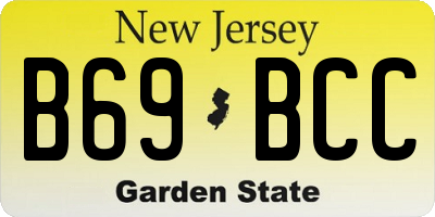 NJ license plate B69BCC