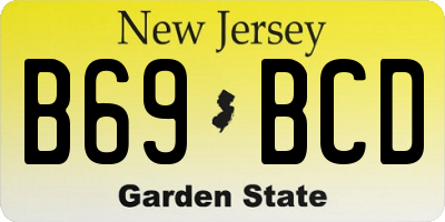 NJ license plate B69BCD