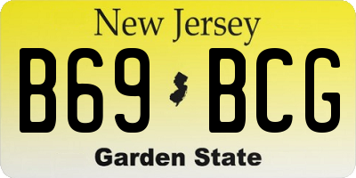 NJ license plate B69BCG