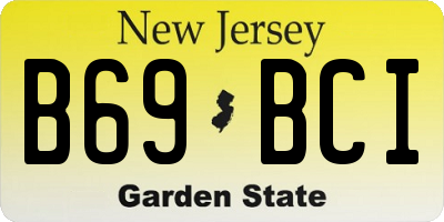 NJ license plate B69BCI