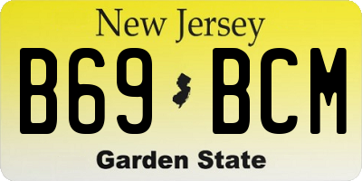 NJ license plate B69BCM