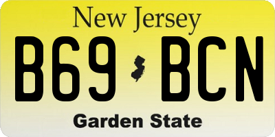 NJ license plate B69BCN