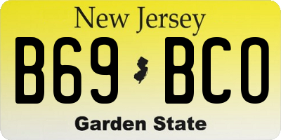 NJ license plate B69BCO