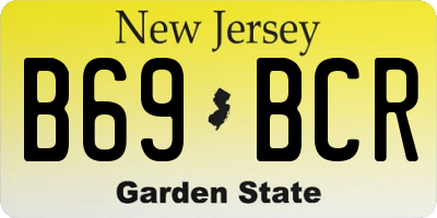 NJ license plate B69BCR