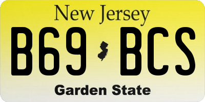 NJ license plate B69BCS