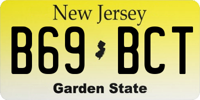 NJ license plate B69BCT