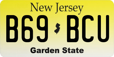 NJ license plate B69BCU