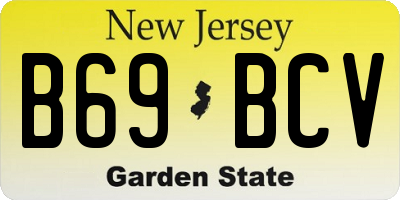 NJ license plate B69BCV
